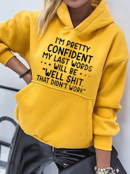 

Casual Loosen Sweatshirt, Yellow, Hoodies & Sweatshirts