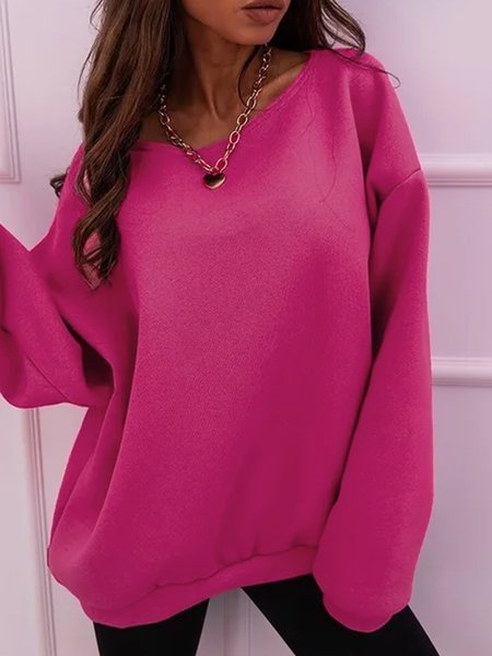

Loosen Crew Neck Sweatershirt, Rose red, Hoodies & Sweatshirts