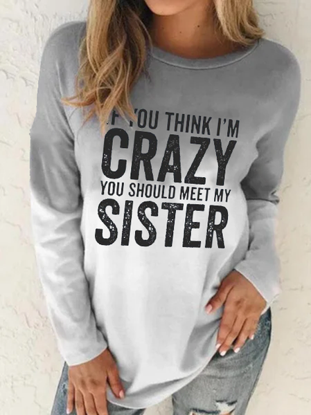 

Letter Crew Neck Sweatershirt, Gray, Hoodies & Sweatshirts