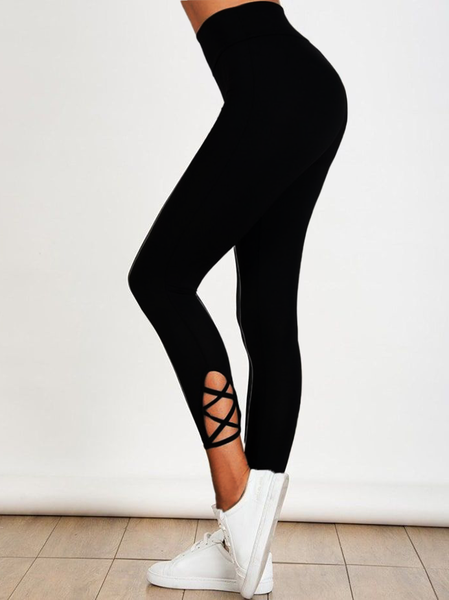 

Casual Plain Sport Yoga Pants, Black, Leggings