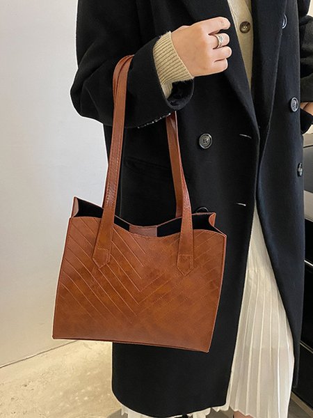

Ladies Fashion Embroidered Thread Retro Large Capacity Tote Shoulder Bag, Light brown, Bags