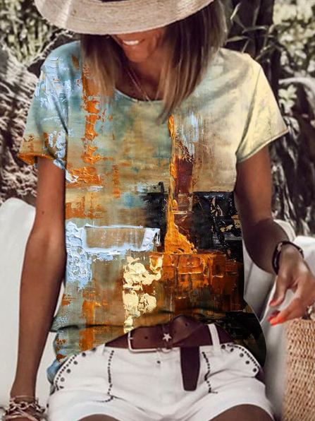 

Regular Fit Abstract Vacation Shirts & Tops, Multicolor, T-Shirts