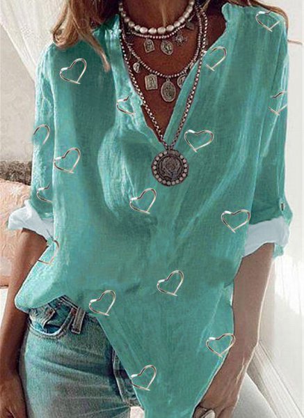 

Loosen Casual Buttoned Shirt Collar Long sleeve tops, Flower, Tops