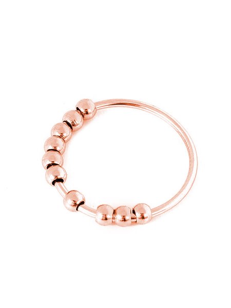 

Stainless Steel Bead Stress Anxiety Relief Ring, Rose gold, Ring
