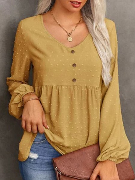 

Bishop Sleeve Boho Shirts & Tops, Yellow, Long sleeve tops