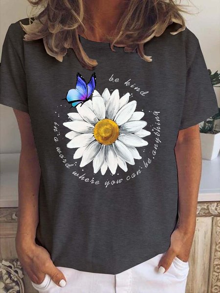 

Daisy Be Kind Women's Short sleeve tops, Deep gray, T-shirts