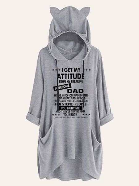 

I Get My Attitude From Awesome Dad Hooded Hoodie, Light gray, Hoodies&Sweatshirts