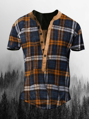 

Casual Sport Check Pattern Shirt, As picture, Shirt