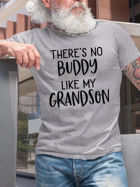 

There's No Buddy Like My Grandson Cotton T-shirt, Light gray, T-shirts