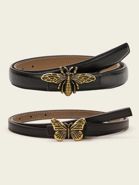 

Retro Alloy Butterfly Bee Belt 2 Pieces, As picture, Accessories