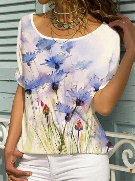 

Floral Shirts & Tops, White, Tops