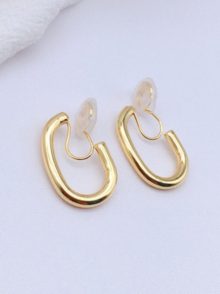 Metal Alloy Pierced Ear Clip Earrings, As picture, Earrings