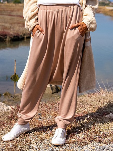 

Pockets Cotton Blends Pants, Light camel, Pants