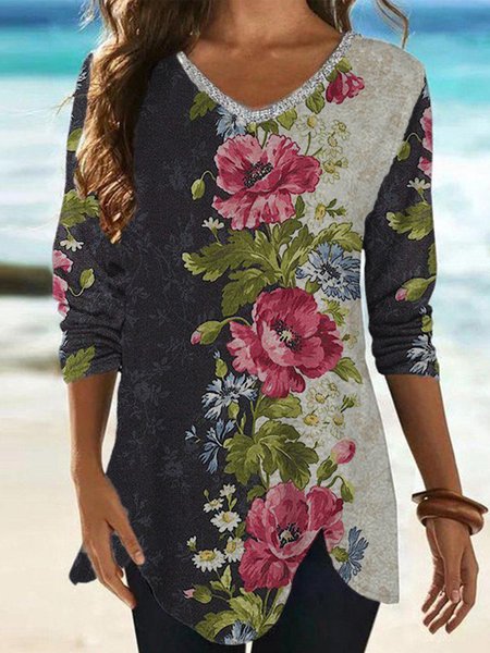 

Casual Regular Fit Floral Shirts & Tops, Multicolor, Tops