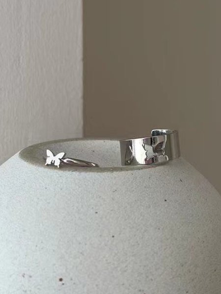 

Metal Butterfly Ring, Silver, Rings