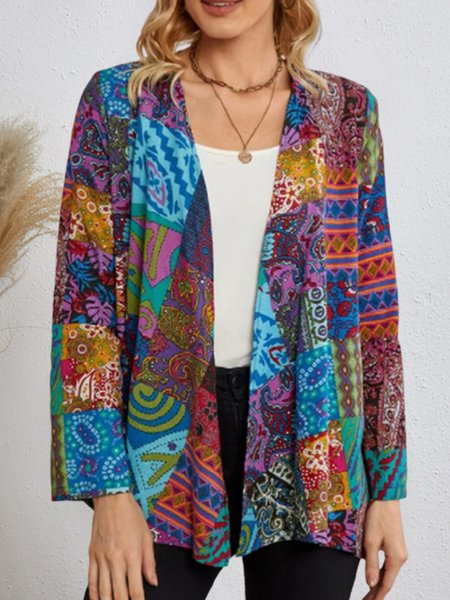 

Color Block Elegant Cross Front Outerwear, Multicolor, Cardigans