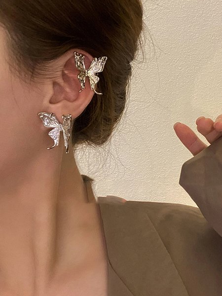 

Alloy Butterfly Earrings, As picture, Earrings