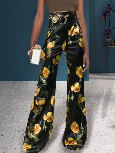 

Floral Pants, Black, Pants