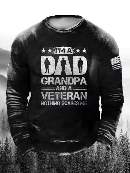 

Men's Vintage Casual Long Sleeve T-Shirt, T-shirt