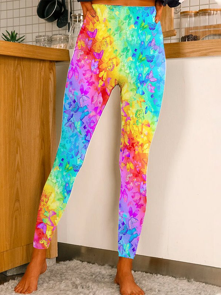 

Cotton Blends Butterfly Pants, Multicolor, Leggings