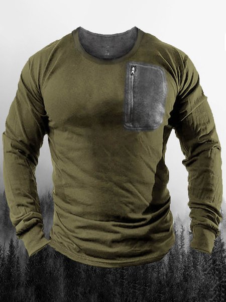 

Men's Vintage Casual Long Sleeve T-Shirt, T-shirt