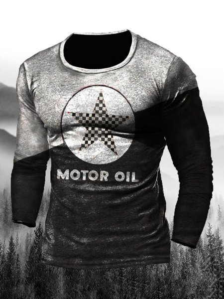 

Men's Vintage Casual Long Sleeve T-Shirt, T-shirt