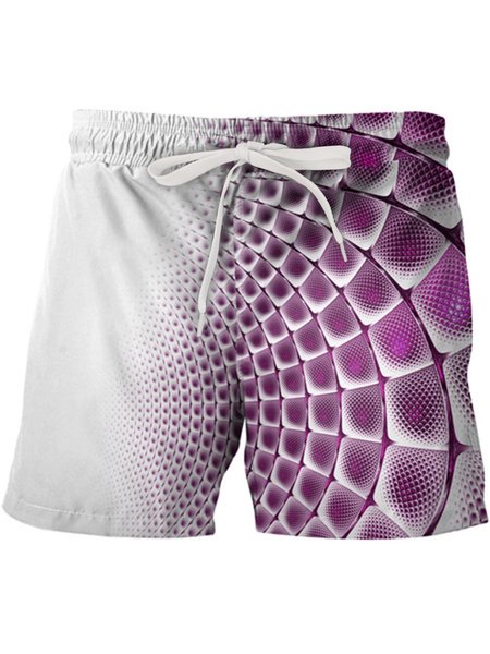 

3D Sci-Fi Technology Graphics Casual Beach Shorts, Red, Shirts ＆ Blouse