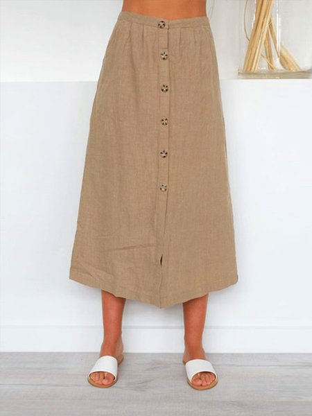 

Casual Brown Linen Newport Skirt, Skirts
