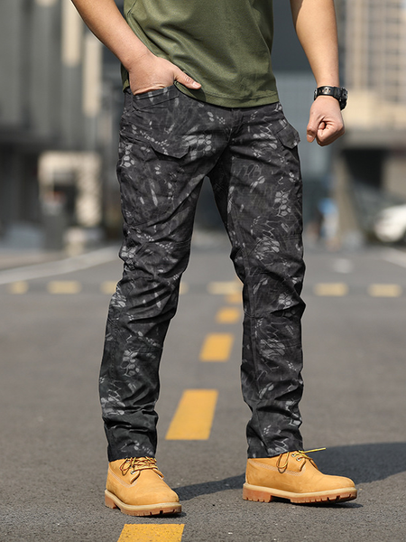 Buy Men's Outdoor Waterproof Antifouling Breathable Multi-pocket Cargo Pants, Zolucky, Camouflage