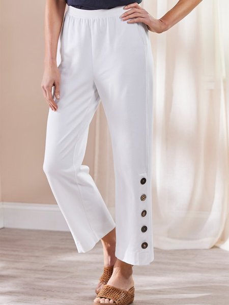 

Shift Loosen Plain Pants, White, Pants