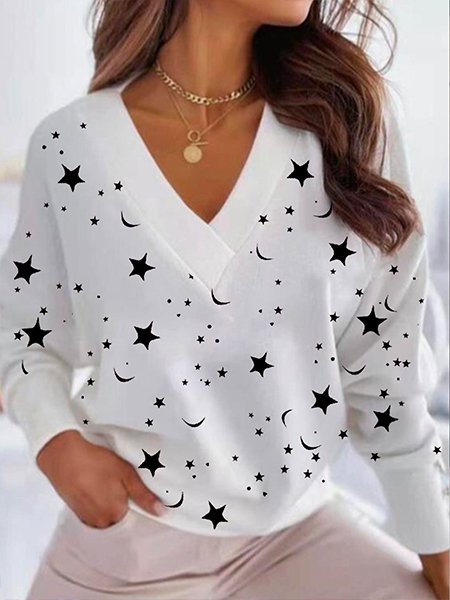 

Casual Cotton Blends Sweatshirt, White, Hoodies & Sweatshirts