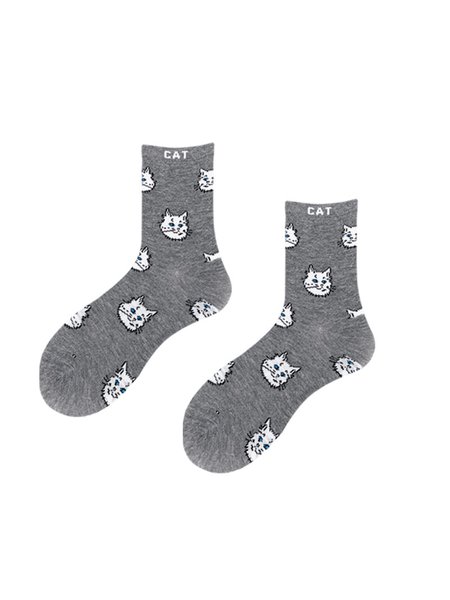 

Cotton Cat Jacquard Sock, Gray, Socks