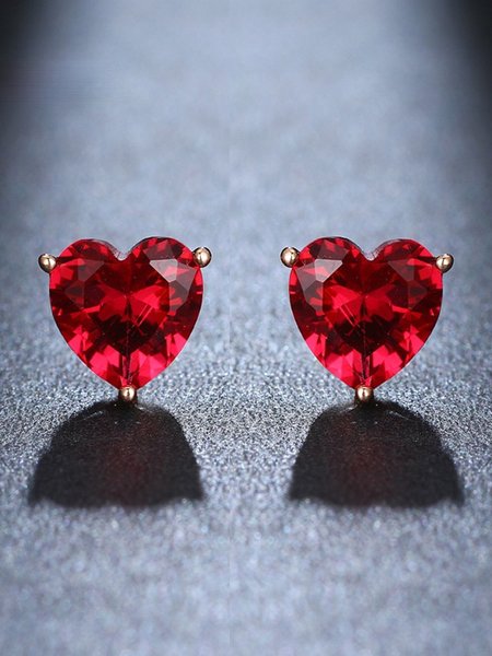 

Love Zircon Crystal Earrings, As picture, Earrings