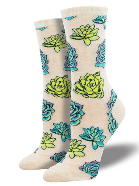 

Cotton Floral Jacquard Socks, Off white, Socks