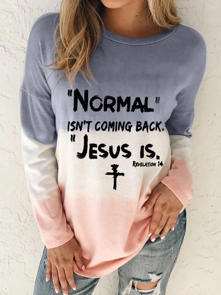 

Ombre Letters Long Sleeves Crew Neck Plus Size Casual Sweatshirts, Multicolor, Hoodies & Sweatshirts