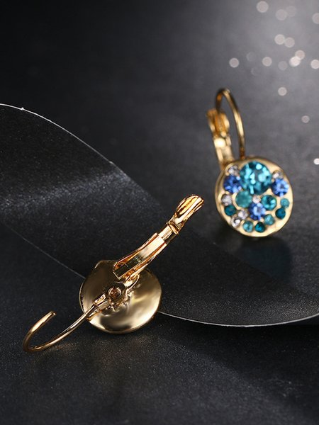 

JFN Round Zircon Earrings, Golden, Earrings