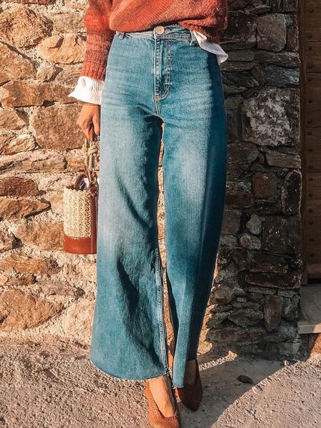 

Vintage Loosen Casual Denim Jeans, Blue, Jeans