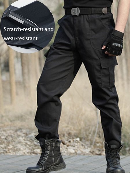 

Men's Outdoor Multi-Pocket Overalls, Black, Bottom