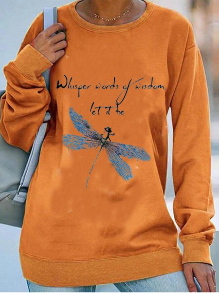 

Casual Cotton Blends Dragonfly Sweatshirt, Orange, Hoodies & Sweatshirts