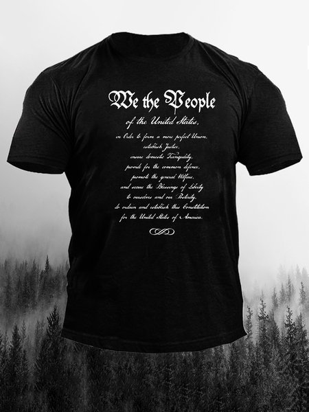 

Men's Text Graphic Print Short Sleeve Tee, Black, T-shirt
