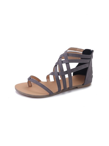 

Women's Simple Roman Sandals, Gray, Sandals