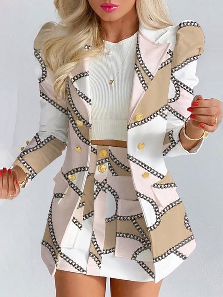

Lady Regular Fit Long Sleeve Suit, Pink, Dress&Skirts Set