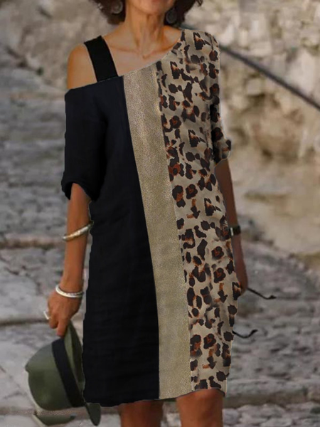 

Leopard Casual Loosen Dresses, Black, Casual Dresses