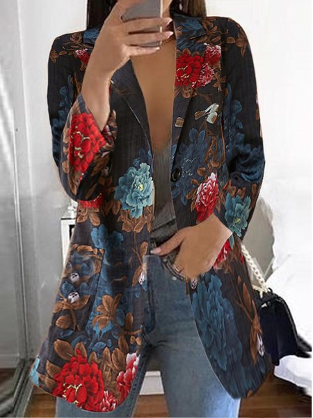 

Loosen Casual Outerwear, Black, Coats & Jackets