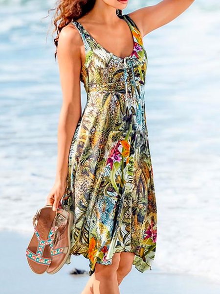 

Cotton Blends Loosen Casual Dresses, Multicolor, Mini Dresses