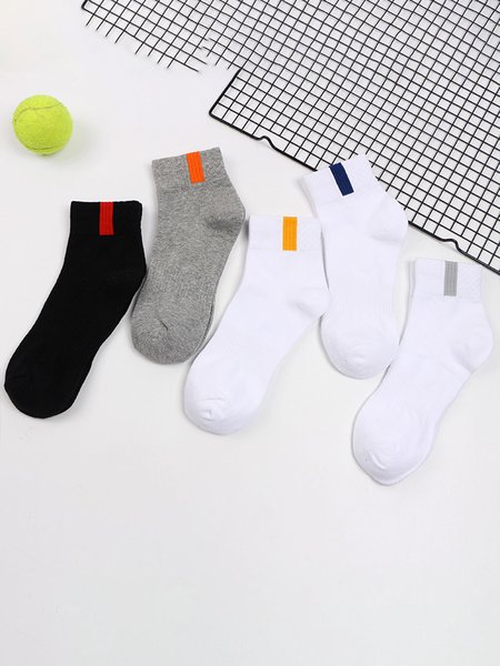 

5pack Plain Color Socks Men, White-blue, Underwear & Socks