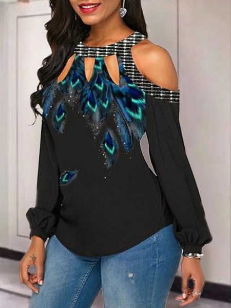 

Loosen Animal Vacation Shirts & Tops, Black, Long sleeve tops