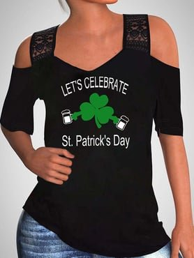 

Casual Cotton Blends Shirts & Tops, Black, T-Shirts