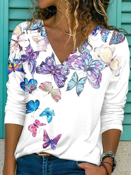 

Cotton Blends Floral Regular Fit Shirts & Tops, White, Long sleeve tops
