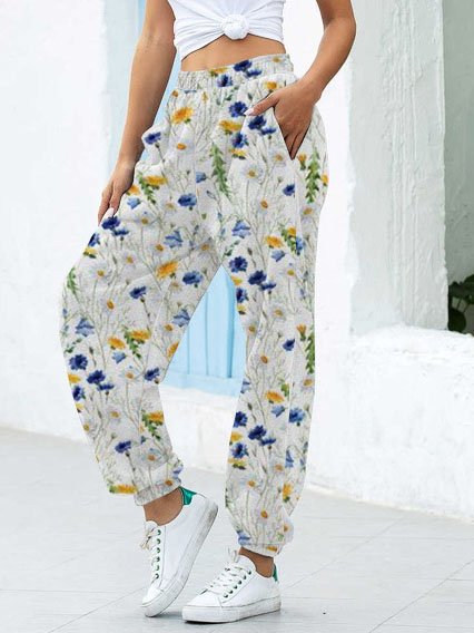 

Floral Loosen Pants, Multicolor, Pants